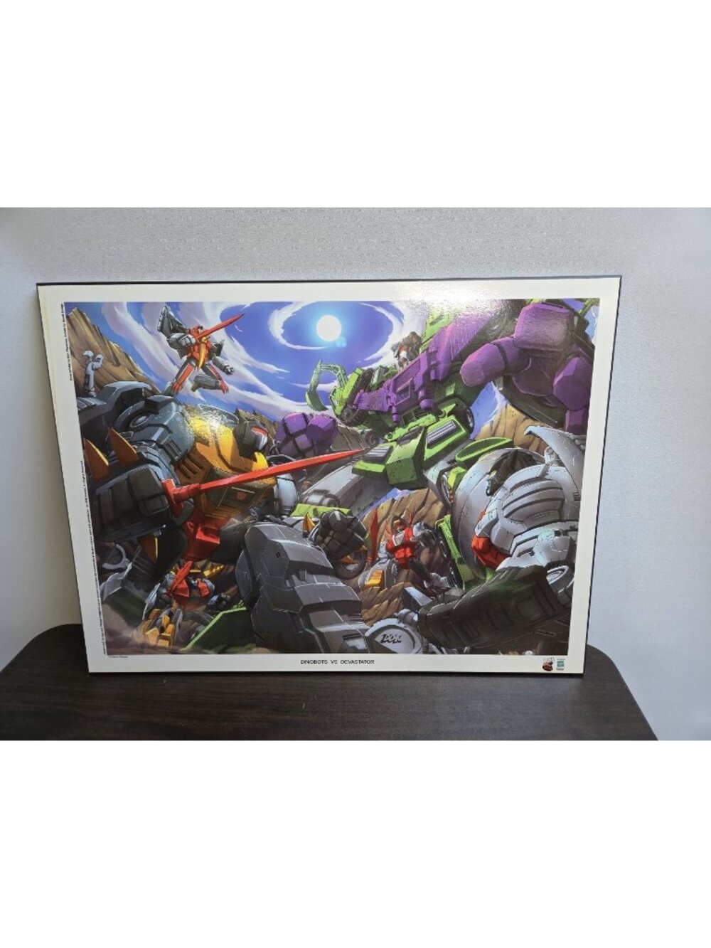 TRANSFORMERS Dinobots Vs DEVASTATOR  DON FIGUEROA DREAMWAVE Plak  24x18